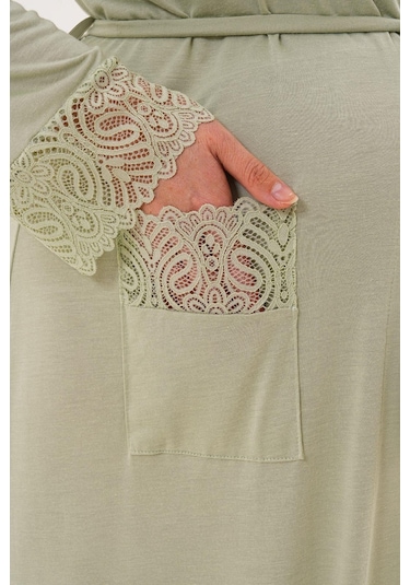 Mecit Pijama Mecit 6332 Yeşil Sabahlık Gecelik Pijama Hamile Lohusa Set
