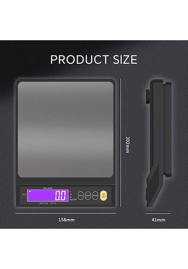 Tenfowee "ıp67 Su Geçirmez Mutfak Terazisi - 10kg/0.1g Hassas Ölçüm, Otomatik Kapanma, Usb Şarjlı" Siyah