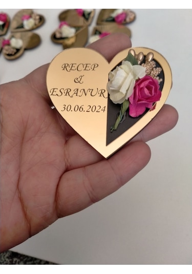 Magnet Kalpte Açan Çiçek Modeli Kişiye Özel