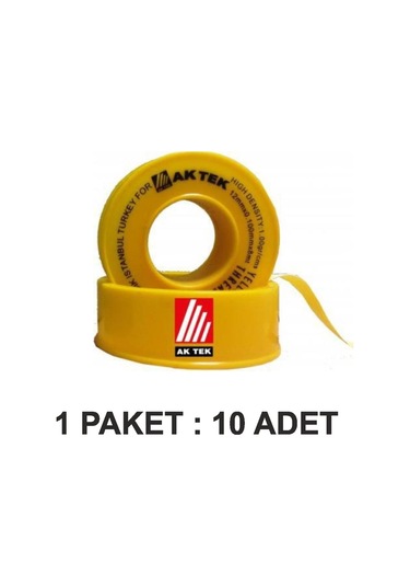 Ak Tek Teflon Bant Doğalgaz 12mm 0,1mm 8m 1g/cm3 Paket 10 Lu