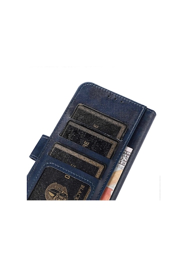 İphone Uyumlu 16 Plus Kılıf Pu Deri Çanta İnek Derisi Doku Standı Telefon Kılıfı