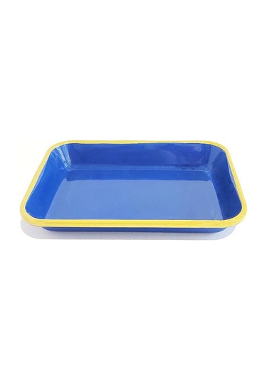 Emaye Meze Tabağı Kobalt F.yeşil 27 X 19 Cm Kobalt