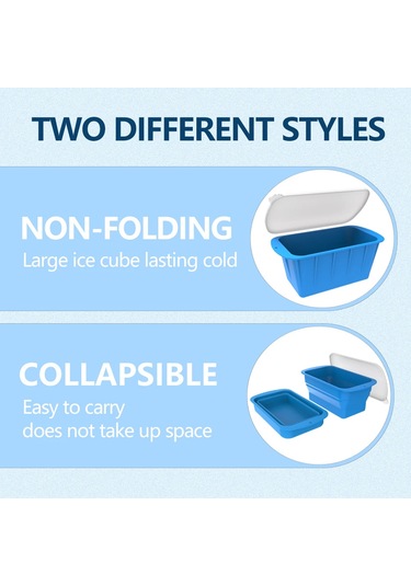 Katlanabilir Silikon Büyük Buz Küpü Tepsi Büyük Buz Kapaklı Kutu Siyah