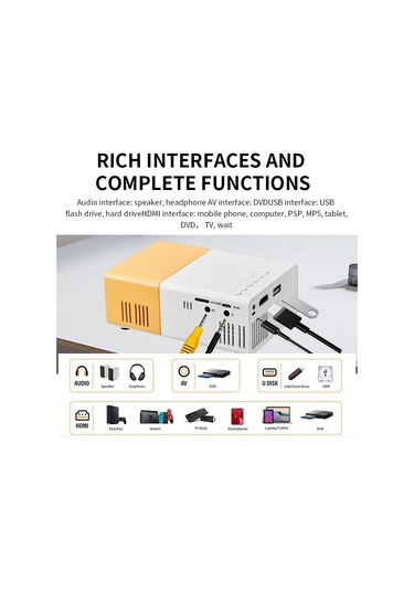 Xianwen Led Ev Ofis Yg300 Projektör Hd 1080p Mikro Mini 3d