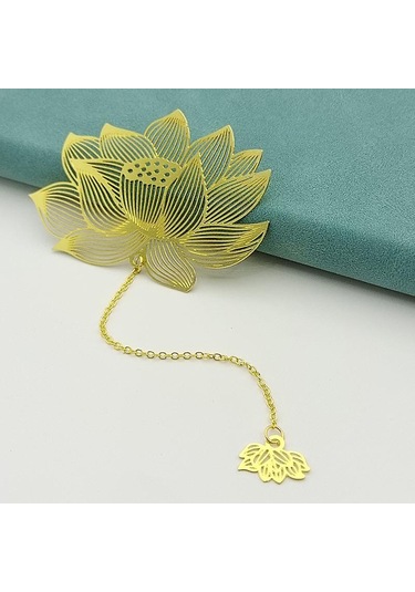 4 Adet Zincirli Metal Kitap Ayracı, Altın Renk, 115mm 23mm