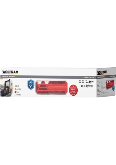 Wolfram 12v-24v Stop Lambası Neon Ledli-kayar Sinyalli 6 Fonksiyonlu 400 145 45 Mm E9 Sağ