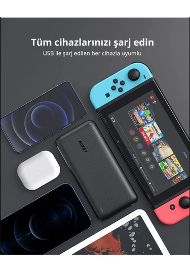 Aukey PB-N74S 20000 mAh 22.5 W Powerbank Siyah