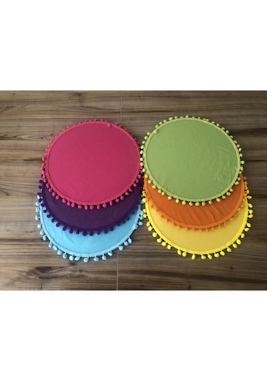 Karışık Renkli Ponponlu Supla 33 Cm Mdf Dahil 6adet Çok Renkli