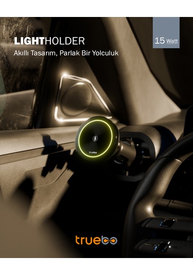 Truebo LightHolder Magsafe Şarjlı RGB Araç Telefon Tutucu