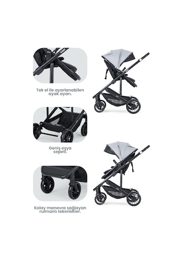 Kanz Echo Travel Sistem Bebek Arabası Gri