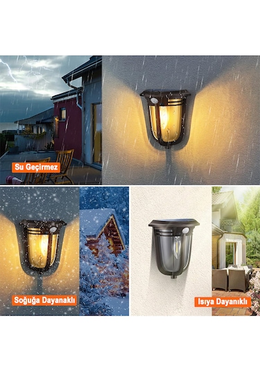 Greentech Güneş Enerjili Hareket Sensörlü, Cob Led Duvar Aplik / GT-SL18