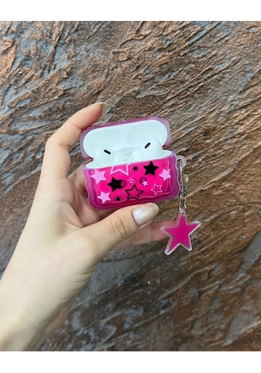 Apple Airpods Pro 2. Nesil Sevimli Karışık Figürlü Silikon Kılıf Açık Pembe