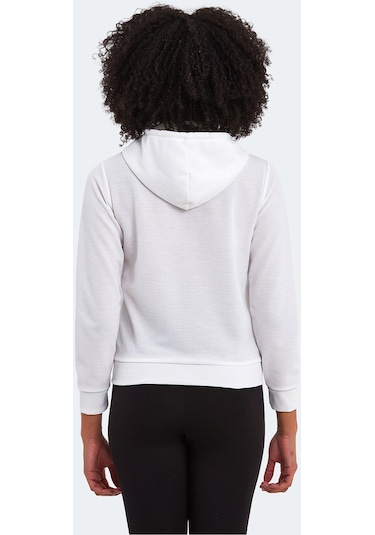 Slazenger PEMA I Kadın Fermuarlı Kapüşonlu Cepli Bej Sweatshirt