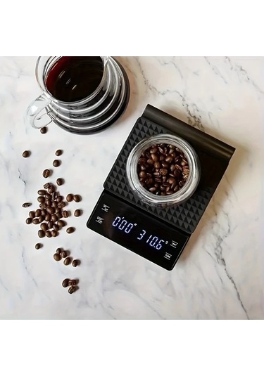 Fastbuy Wangxi Beyaz Plastik 3000g Dijital Terazı, Mutfak Kahve Ve Tahıl Ölçer, Hassas Dokunmatik Tasarım Beyaz