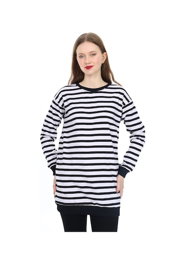 Kadın Sweatshirt Çizgi Desenli 0157mvng 001