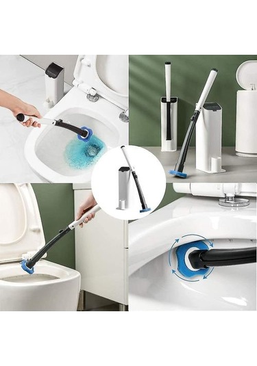 Tuvalet Fırçaları Tutucular Duvar Tuvalet W Kiti Tek Kullanımlık Tuvalet Fırçası Tutucu.tek Kullanımlık Tuvalet Temizleme Sistemi 16 Altın - Krom