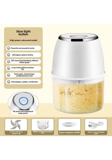 Dianziye Evde Sarımsak, Sarımsak Tozu Ve Etüvarı Hızlı Öğütmek İçin Elektrikli Blender - 300ml Beyaz Pp Kupa + 4 Yapraklı Geliştirilmiş Bıçak Diğer Dianziye Evde Sarımsak, Sarımsak Tozu Ve Etüvarı Hızlı Öğütmek İçin Elektrikli Blender - 300ml Beyaz Pp Kupa + 4 Yapraklı Geliştirilmiş Bıçak Diğer