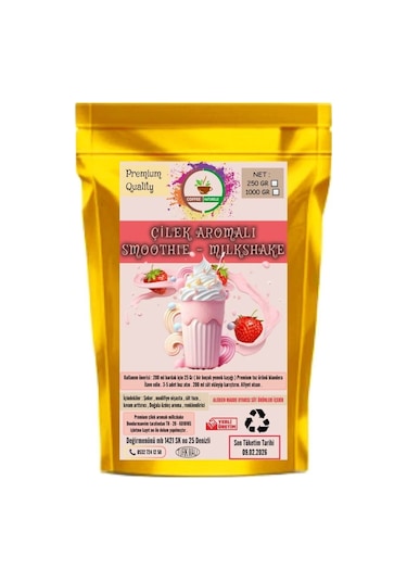 Çilek Aromalı Toz Milkshake & Smoothie & Frappe 1 KG