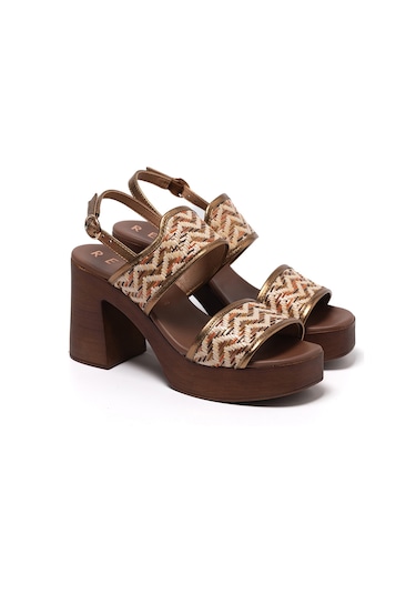 Sandalet Kadın 56250-e6 Repo Bronzo Multi Çok Renkli