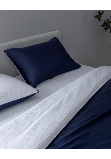 Madame Coco Coyne Tek Kişilik %100 Pamuk Baskılı Saten Nevresim Takımı - Lacivert Lacivert