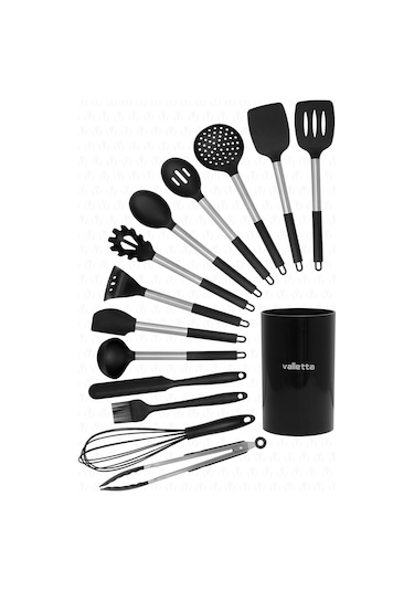 Valletta Mora 14 Parça Paslanmaz Çelik Silikon Uçlu Spatula Seti