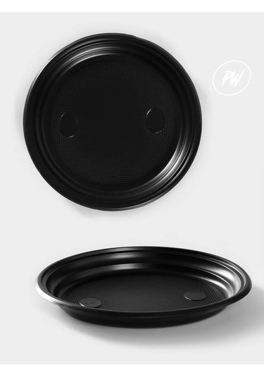 Pusswill 100 Adet Siyah Plastik Tek Kullanımlık Tabaklar 330894004 100 adet