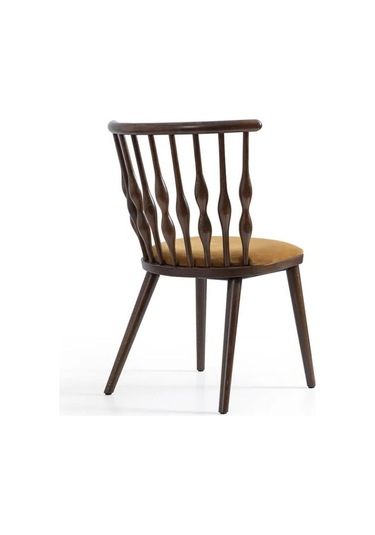 Natura Retro Ahşap Sandalye Ceviz - Sarı