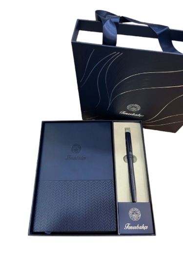 Fenerbahçe Premium Defter & Kalem Hediye Seti Özel Tasarım Lacivert Kutulu