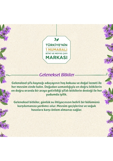 Doğadan Ada Çayı Bitki Poşet Çay 20'li 50 G