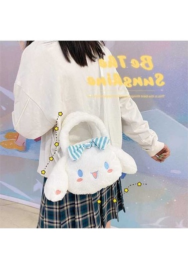 Maoyaya Kalavika Çocuklar İçin Tavşan Figürlü Peluş Omuz Çantası - Beyaz, Küçük Tasarım, Büyük Keyif Diğer