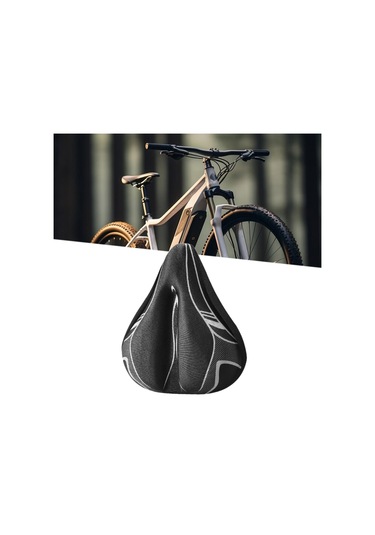 Suntek Bisiklet Sele Minderi Yumuşak Geniş Yol Bisikletleri Siyah Gri