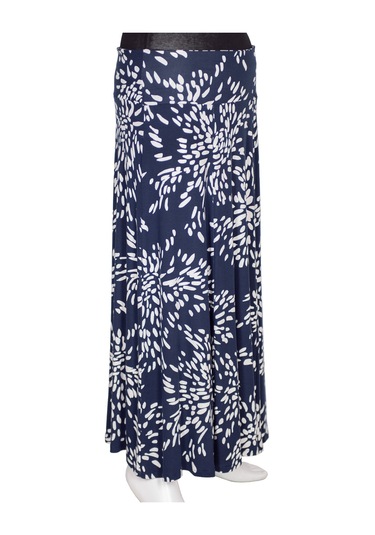 Barem Kadın Arzu Korsajlı 6 Parça Asimetrik Benekli Lacivert Etek Lacivert