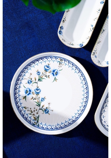 Persea 6 Kişilik 31 Parça Kahvaltı Takımı Beyaz - Mavi