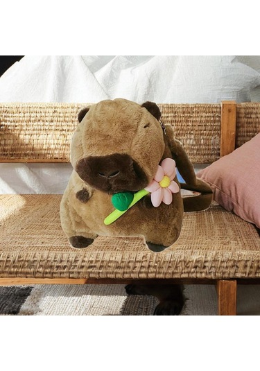 Suntek Doğum Günü Hediyesi Kız Erkek Peluş Kapibara Sırt Stil C