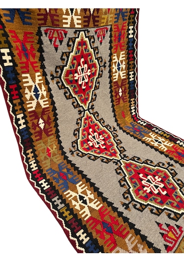 Kök Boya Yahyalı Kilim 106x200 Renkli %100 Yün Kilim