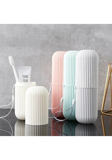 3b Trend Pembe Renk Seyahat Tipi Diş Macunu Ve Fırçası Kabı Taşınabilir Hijyenik Saklama Kutusu