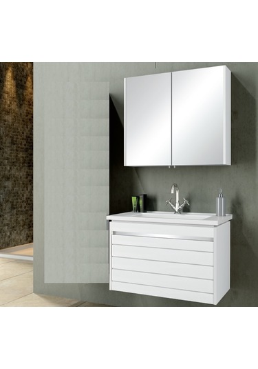 Alika-Isparta Byz 100 Cm Banyo Dolabı Beyaz
