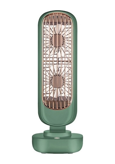 Çalışma 2 Için Yeni Stand Usb Fan Pil Şarj Edilebilir Kule Masa Fanı 3246 Yeşil
