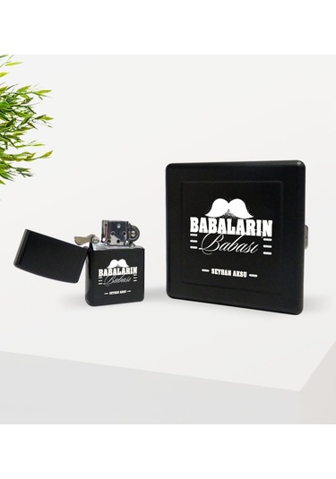 Kişiye Özel Babaların Babası Tasarımlı Siyah Metal Sigara Tabakas N11.1342