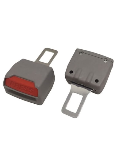 Tüm Araçlara Uyumlu Kemer Yükseltici Metal Ağız 2 Adet Gri