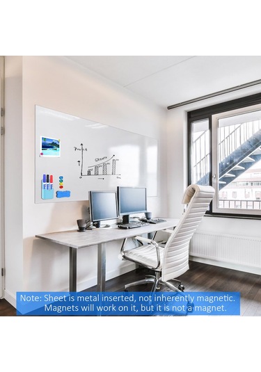 Gajeena Manyetik Pet Beyaz Tahta: Ofis/okul İçin Hızlı Kurulum, Sade Yazı, Silinmez İzi - 45x30cm Özel Paket Beyaz