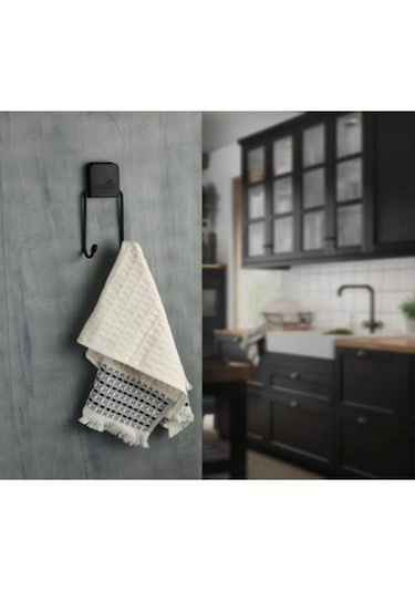 Siyah Yapışkanlı Askılık Siyah