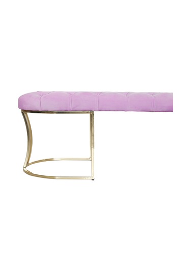 VİEGO GOLD PEMBE-Kapitoneli Model Puf&Bench&Koltuk-Oturak-Uzun Makyaj Puff-Yatak Odası Ucu&Önü