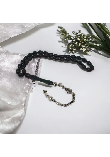 Kesebe Ateş Kehribar Taşlı Tespih Çok Renkli