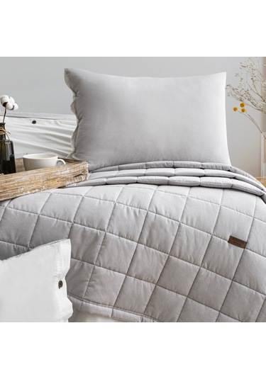 Schafer Home Soft Yatak Örtüsü Nevresim Seti 5 Parça-gri Gri