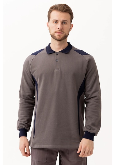 Flora Polo Yaka Sweatshirt K.gri-lacivert