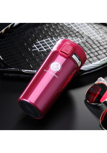 Kırmızı Premium Seyahat Kahve Kupa Paslanmaz Çelik Termos Bardak Bardak Termos Termos Bardak Su Şişesi