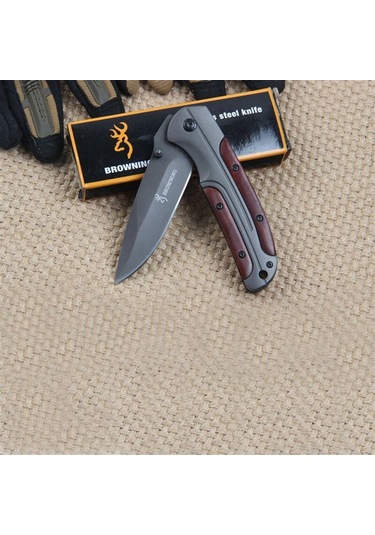 Kişiye Özel Gerber Serisi Avcı Tip Kamp Çakısı 21 cm - Ahşap Sap Çok Renkli