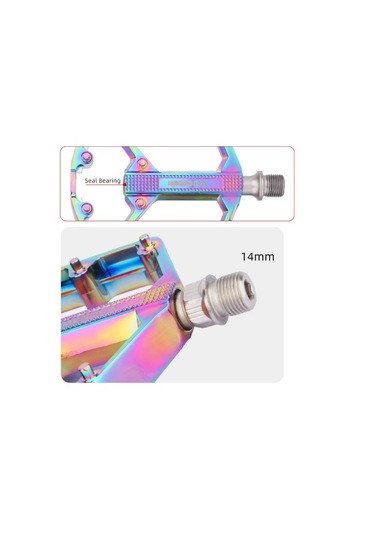 Meroca Rainbow Alüminyum Platformlu Rulmanlı Bisiklet Pedalı