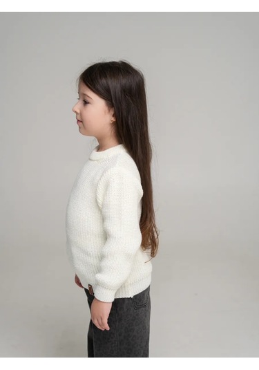 Djaza Kids Çocuklar İçin Örme Oversize Kazak 242518028 Sütlü